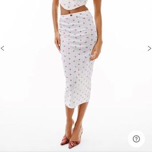 ❌SOLD❌BNWT With Jean Dylan Midi Skirt | Red Pointelle XS